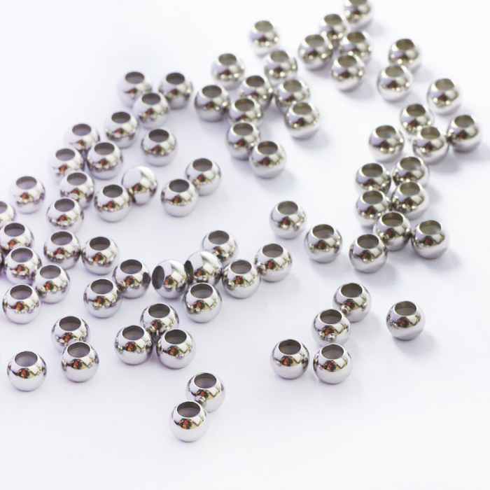 Zapięcie stoper z silikonem ze stali chirurgicznej kulki w kolorze srebrnym 6mm Zapięcie stoper z silikonem ze stali chirurgicznej kulki w kolorze srebrnym 6mm